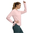 thumbnail image 4 of Sun Protection Hoodie for Women UPF 50+ Summer Long Sleeve Solid Color Lightweight Workout Shirts for Hiking Fishing Pink L, 4 of 7