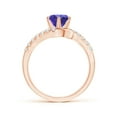 thumbnail image 2 of ANGARA Natural Prong-Set 1.45 ct Tanzanite Bypass Ring with Diamond Accents in 14K Rose Gold for Women (Size-7mm) | December Birthstone, Anniversary, Jewelry Gift for Women | Natural Tanzanite Ring, 2 of 8