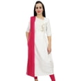 thumbnail image 1 of Atasi Ethnic White Zari Work Dupion A-Line Kurti Indian Women's Suit Clothing - 26, 1 of 6