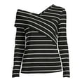 thumbnail image 3 of Nine.Eight Women’s Off Shoulder Wrap Top with Long Sleeves, 3 of 6