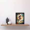 thumbnail image 2 of Surfer Surfing on Crashing Waves Splatter Paint Artwork Framed Wall Art Print A4, 2 of 4