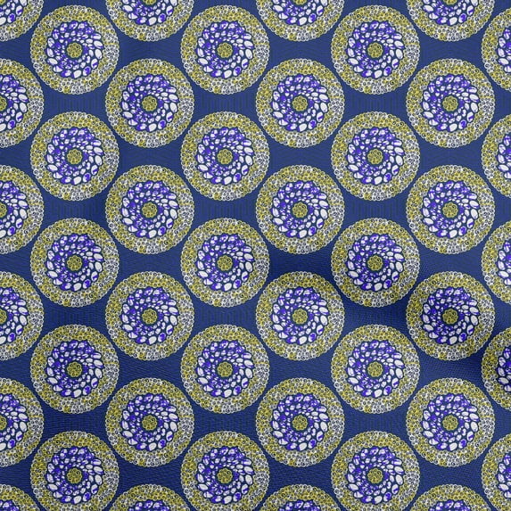 oneOone Cotton Poplin Blue Fabric Asian Mandala Sewing Material Print Fabric By The Yard 42 Inch Wide