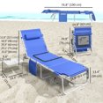 thumbnail image 3 of Outsunny Tanning Chair with Face Hole and Side Table, Navy Blue, 3 of 10