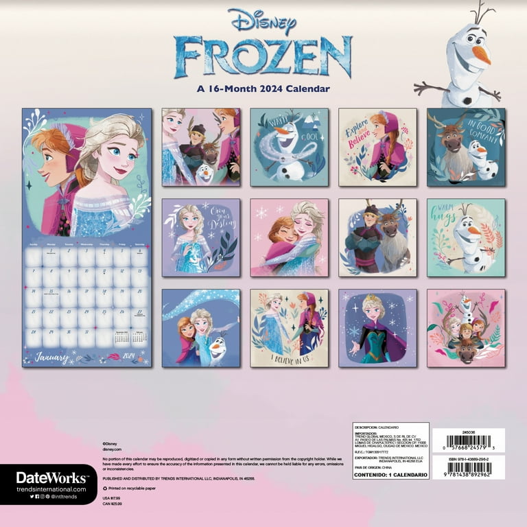 Trends International 2024 Disney Frozen Wall Calendar & Magnetic