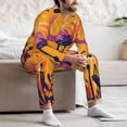 thumbnail image 7 of Sikiie Vibrant Flamingo Illustration Mens Pajama Set, Soft Warm Long Sleeve Sleepwear, Cozy Button-Down Pjs for Men-Small, 7 of 7