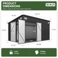 Lean To Outside Racking Aoxun Lean to Shed Outdoor Storage Metal Sheds 8'x12' with Triple Door ...