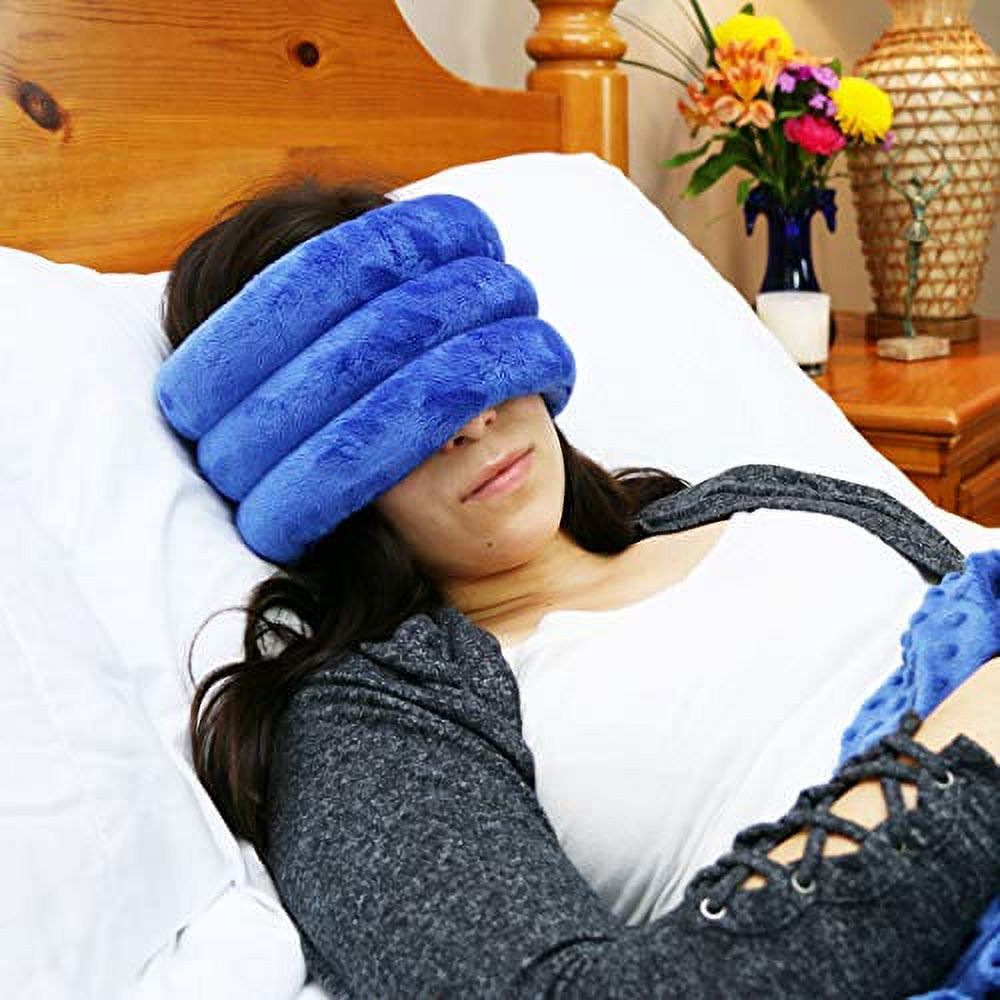 Huggaroo Soothe | Microwave Heating Pad for Migraine Relief with Lavender Aromatherapy - Tension Headache Relief, PMS Relief Headache Hat, Migraine Ice Head Wrap - Blue - image 2 of 3