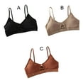 thumbnail image 2 of Qarigey Sujetador de tirantes finos, sin costuras, sin espalda, sujetadores suaves, transpirable, sin costuras, Bralette, ropa interior cómoda para Ropa interior Marrón Tamaño libre Qarigey AP018457-03, 2 of 6