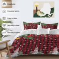 thumbnail image 3 of Christmas Tree Comforter Set California King Size, Snowman Winter Snowflakes Red Black Plaid Soft Bedding Set for Man Woman, 4 Pieces Duvet Cover Set with Fitted Sheet, 2 Pillowcases, 3 of 9