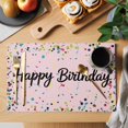 thumbnail image 2 of Happy Birthday Placemats Set of 4, Pink Modern Abstract Art Placemats for Dining Table, Place Mats for Kitchen Tabletop, Waterproof Wipeable Dining Table Mats Set, 2 of 9