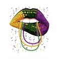 thumbnail image 2 of Women's Fireworks Lips Graphic Tee - Casual Crew Neck Short Sleeve T-Shirt, Stretchy Polyester Blend, Machine Washable - Perfect for Summer & Holidays, 2 of 6