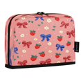 thumbnail image 2 of Standing Pencil Case with Base Large Capacity Stationery Pouch Pen Bag with Zipper for Women Men Bows and Strawberries Pattern, 2 of 7