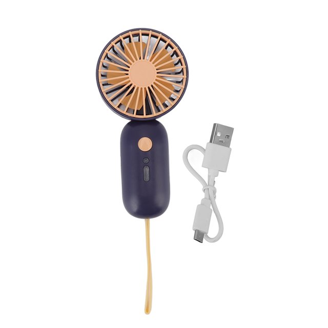Ventilador de mano 3 modos de velocidad Carga USB Silencio Mini portátil Fácil control Mini ventilador portátil para viajes en casa oficina azul