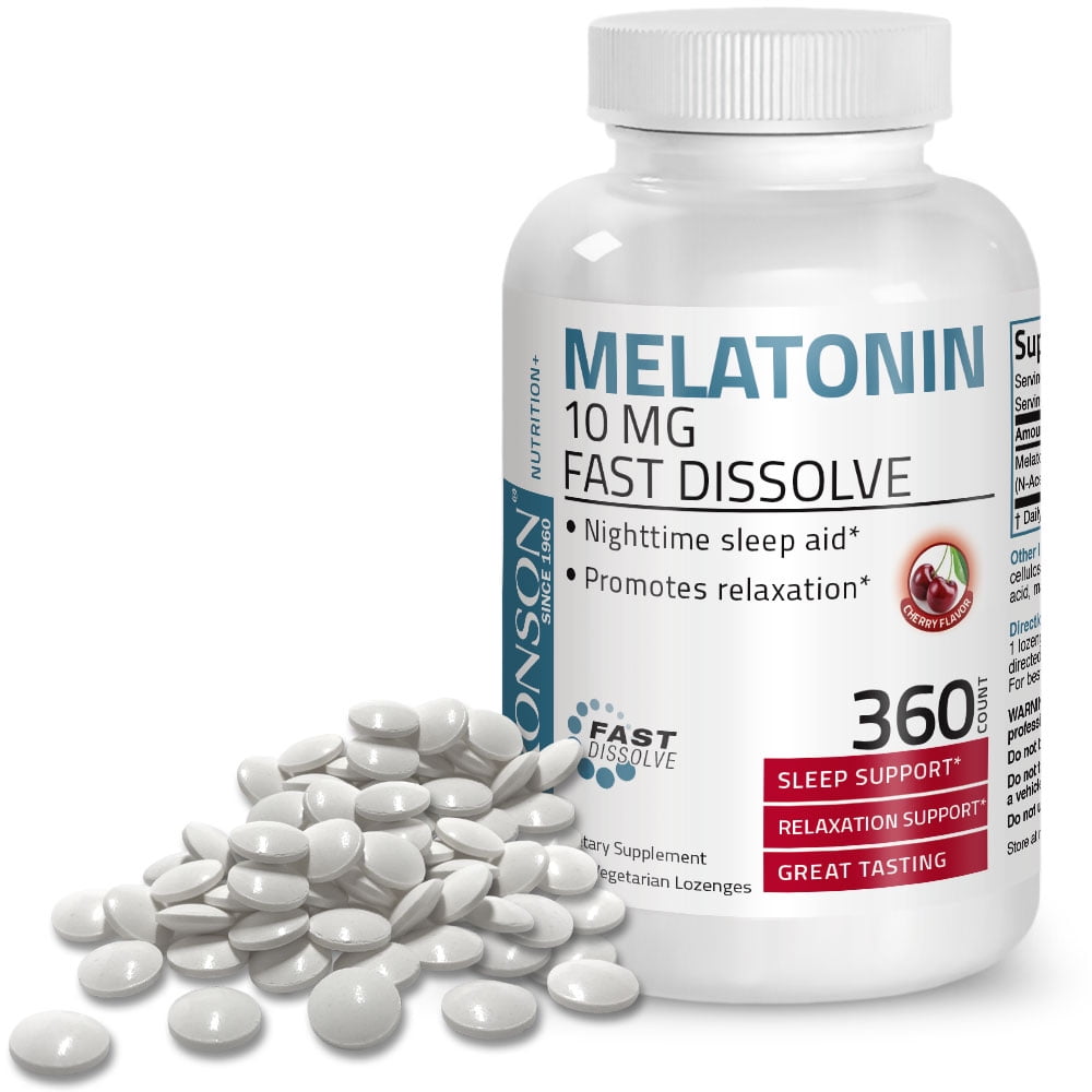 Melatonin 10mg Fast Dissolve Tablets Sleep Aid Fall Asleep Faster