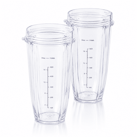 2 Pack 24 oz Cup Replacement Part 483KKU486 Compatible with Nutri Ninja Auto-iQ BL480 BL640 CT680 Blenders