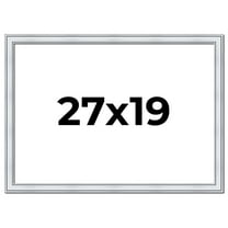 27x19 Frame Sterling Silver Solid Wood Picture Frame | 1.25 Inch Moulding Width | 0.75 Inch
