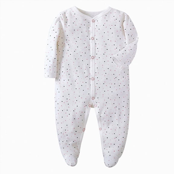 6-9 Months Newborn Baby Boys Girls Jumpsuit Footed Long Sleeve Button Bodysuit Outfits Warm Snowsuit Jumpsuit Unisex Fall Winter