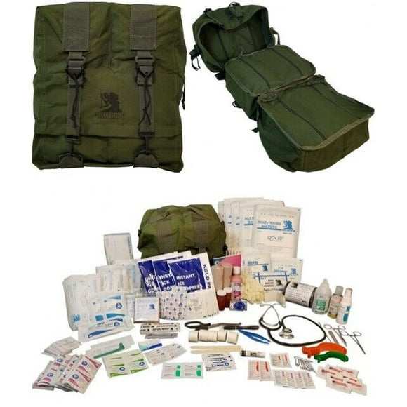 Elite First Aid M17 Stocked Corpsman Medical Bag Trauma Kit Military Survival ODG