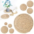 thumbnail image 5 of 1Pc 5.9 to 15 Inches Round Woven Rattan Placemats, Natural Hand-Woven Water Hyacinth Placemats, Farmhouse Weave Place Mats, Rustic Braided Wicker Table Mats, 7 Sizes Available,9.8*9.8in, 5 of 6