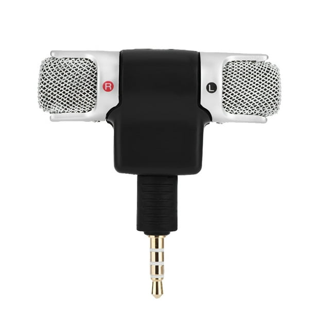 Mini micrófono estéreo con conector chapado en oro de 3,5 mm para teléfonos Android y iPhone