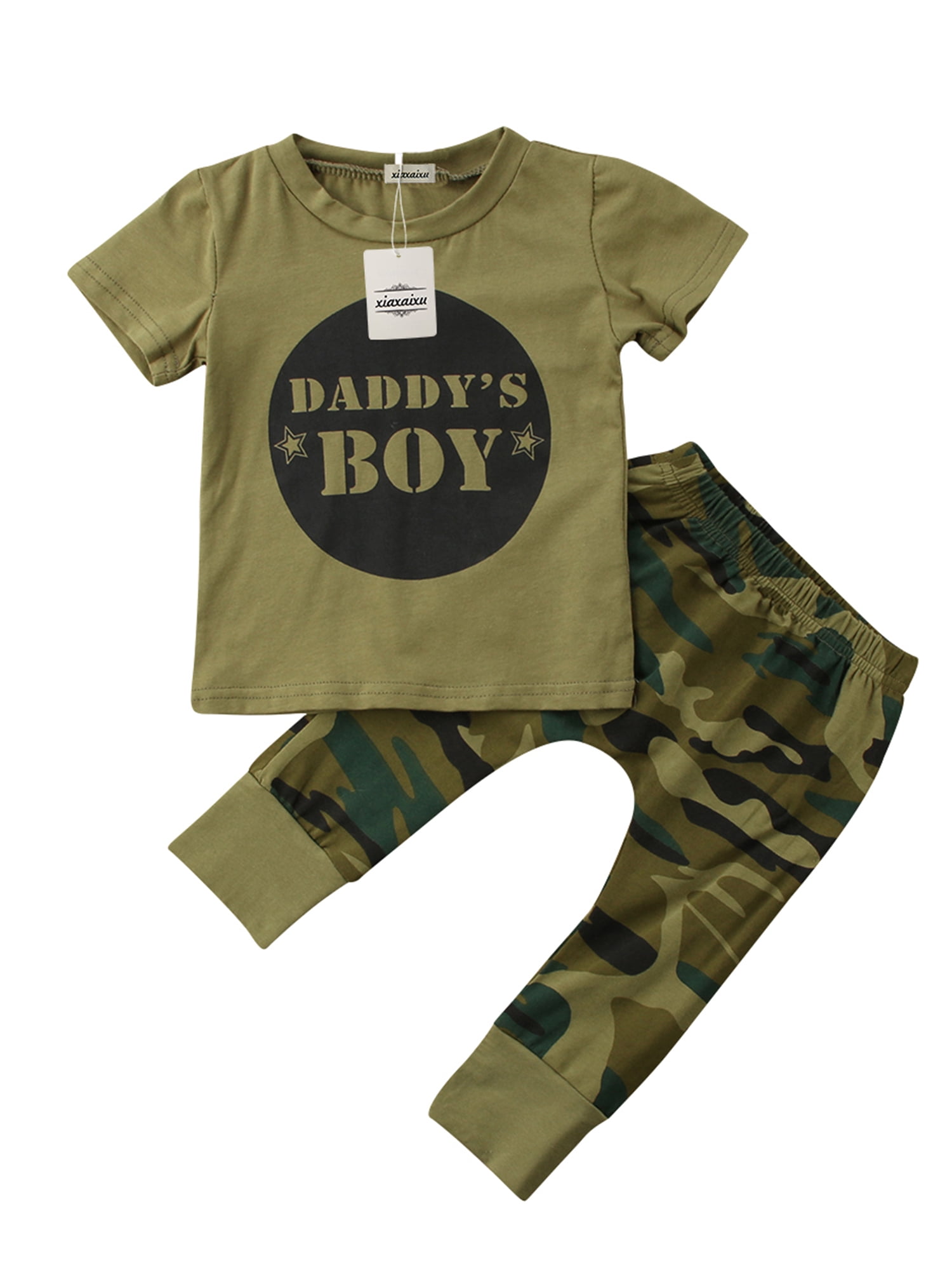 2Pcs Baby Boy Girl Clothes Newborn T-shirt Tops+Pants Trousers Outfit Set 0-24M 