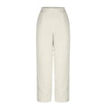 thumbnail image 5 of WHLBF UTTOASFAY Womens Pants Elastic Waist Pocket Stripe Loose Print Button Pants Casual Trousers Khaki M, 5 of 8