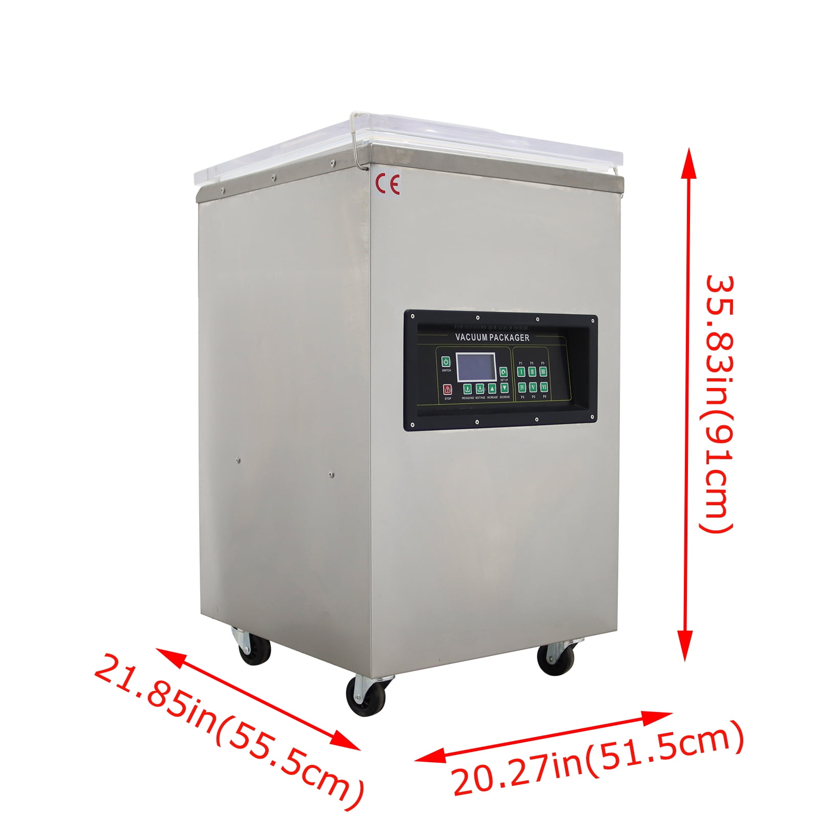 17.7 Inch Vacuum Packaging Machine Single Chamber Vacuum Sealer with Microcomputer Control for Food Fruits Vegetables 110V Stainless Steel