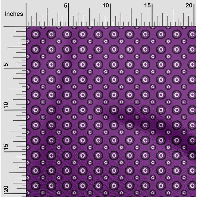 oneOone Cotton Silk Fabric Circle Block Print Fabric BTY 42 Inch Wide