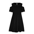 thumbnail image 5 of Patlollav Summer Dresses,Womens Plus Size Solid Casual Lace Short Sleeve Dress, 5 of 6
