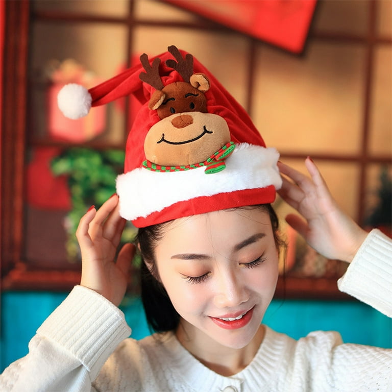 Fridja Electric Christmas Hat Swing Moving Santa Hat with Sound Plush Funny  Toy Hat Musical Christmas Cap Red and White Santa Cap Kids Adults Xmas  Gifts for Christmas New Year Party Supplies 