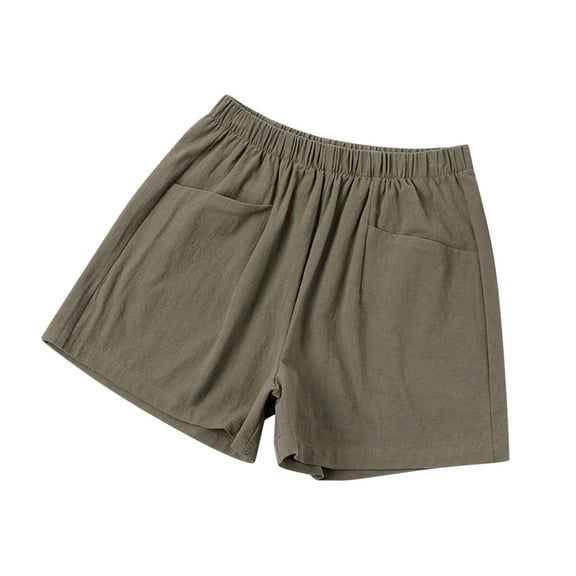 TRUBKH Womens Shorts Drawstring Elastic High Waist Hiking Cargo Shorts Athletic Workout Gym Shorts Yoga Short Pants Gym Yoga Shorts Linen Shorts for Women Plus Size Workout Shorts Army Green S-XL