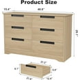 thumbnail image 2 of Modern 6-Drawer Dresser with Embedded Handles, Natural Wood Chest of Drawers for Bedroom, Living Room & Nursery, 2 of 6