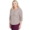 thumbnail image 3 of Alfred Dunner Womens Petite Textured Shimmer Space Dye Top With Necklace, 3 of 4