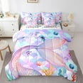 thumbnail image 1 of Little Mermaid Ensemble de Literie Tail 7 Pcs Lit en Sac Simple, Ensemble de Literie Écailles de Poisson Rêveur Océan Nautique Animal Marin avec Couette, 1 of 5