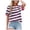 Z02-Purple, variant on COMVALUE Striped Shirt Women Short Sleeve, Crewneck T-Shirts for Woman Stripes, Fitted Ribbed Tee Stretchy (Blue, XXL)
