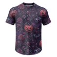thumbnail image 4 of Fabrcox Halloween Men's T-Shirts Funny Ghost Pumpkin Spider Web Mens Graphic T-Shirts Fall Winter Festival Short Sleeve Shirt for Men Red XL, 4 of 6