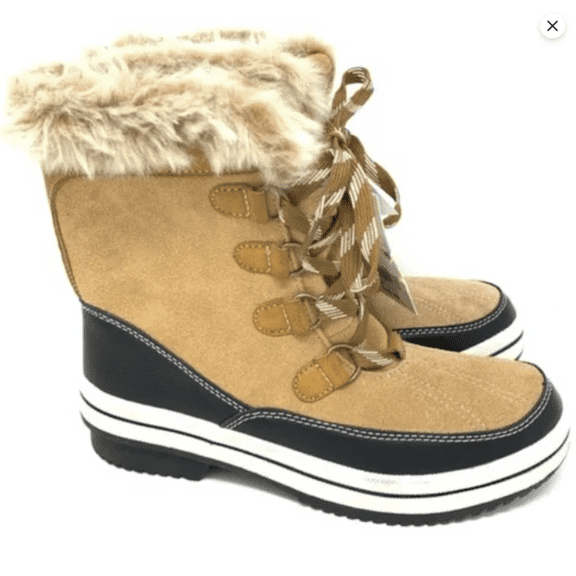 Women's half high Ellysia Tan Suede Winter Snow Winter Boots Size 6