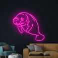 thumbnail image 3 of Handmadetneonsign Manatee Neon Sign, Manatee Animal Wall Art Decor, Ocean Manatee Wall Decor, 3 of 5