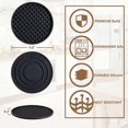 thumbnail image 4 of Silicone Coasters With Holder Design Coasters With Holder Set of 6 , Black , Coasters , Round Coasters Design , Coasters for Glasses , Coaster Set, 4 of 5