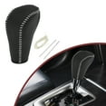 thumbnail image 1 of Cubierta de pomo de cambio de marcha Unique Bargains, protector de palanca de cambios para BMW 3 Series E90 2004-2012, negro beige, cuero sintético, 1 of 7