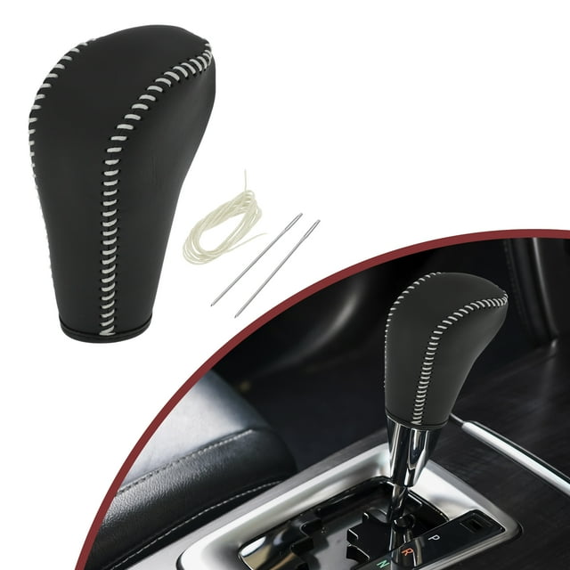 Cubierta de pomo de cambio de marcha Unique Bargains, protector de palanca de cambios para BMW 3 Series E90 2004-2012, negro beige, cuero sintético