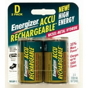 Energizer Recharge Universal D Rechargeable Batteries, 2-Count (Pack of 2)