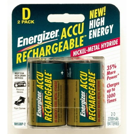 Energizer Recharge Universal D Rechargeable Batteries, 2-Count (Pack of 2)