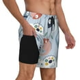 thumbnail image 3 of Fotbe Cute Chameleons On Blue Men’s Swim Trunks Quick Dry Swim Shorts Board Shorts with Mesh Lining-XX-Large, 3 of 9