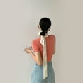 thumbnail image 3 of Aellinatey Long Ribbon Hair Scarf Decorative Silk Scarf Women French Style Plain Headband, 3 of 20