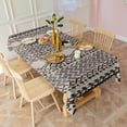 thumbnail image 4 of Boho Black and White Ethnic Pattern Rectangle Tablecloth 60"x102",Waterproof Polyester Rectangle Table Cloth, Wipeable Spillproof Polyester Tablecloth for Dining, Camping, Indoor and Outdoor, 4 of 6