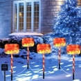 thumbnail image 1 of Luces solares LED navideñas con forma de gorro navideño, luz solar cálida para jardín o patio. Decoración navideña para exteriores. Incluye cinco luces solares navideñas de plástico., 1 of 7