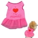 thumbnail image 1 of Falda de gasa roja rosa para perros, ropa de primavera y verano para mascotas, falda para mascotas con patrón "I love my mommy" MFZFUKR l, 1 of 6