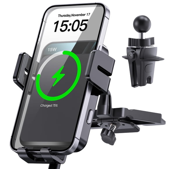 Cargador de coche inalámbrico MOKPR, soporte para coche con sujeción automática, 15 W/10 W/7,5 W