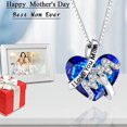 thumbnail image 2 of Luxury Fashion "Mom" Pendant Necklace Red Blue Heart Crystal Jewelry Ladies Anniversary Birthday Christmas Mother's Day Gift, 2 of 6